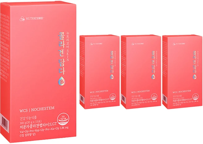 뉴트리코어 WCS NOCHESTEM 콜라겐담다 GT 15p, 300g, 4개 - 쿠팡