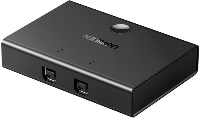 유그린 2대1 USB 2포트 스위치 선택기, 블랙, 1개