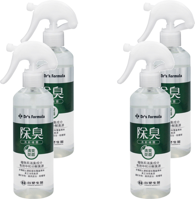 Dr's Formula 除臭清新噴霧 清爽茶香, 255g, 4瓶