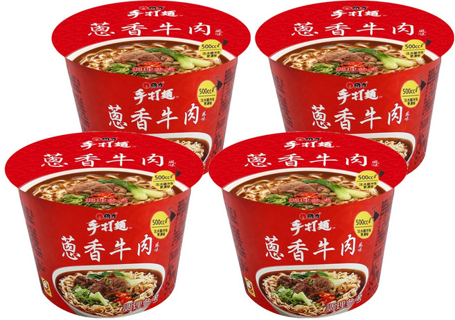 維力 手打麵 蔥香牛肉風味, 4入