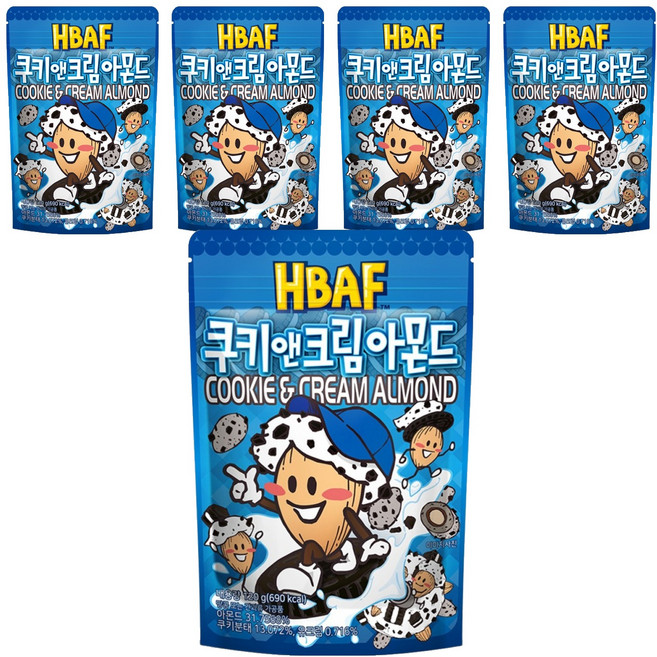 바프 쿠키앤크림 아몬드, 190g, 5개