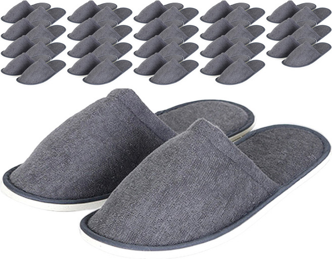 실내슬리퍼 타올천 D, 회색, 20개