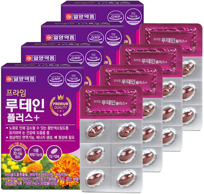 일양약품 프라임 루테인 플러스, 30정, 4개