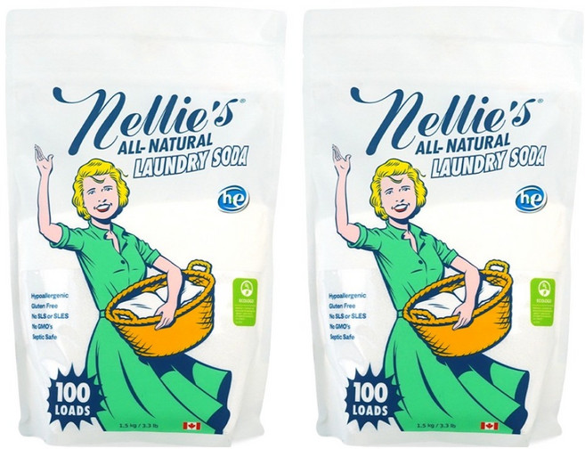 넬리 100회 쓰는 소다 분말세제 리필, 1.5kg, 2개