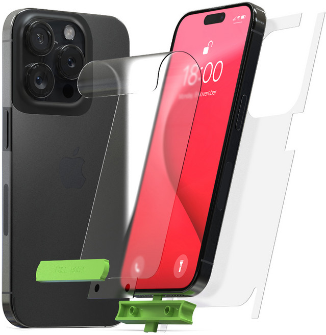 아이몰 지문방지 전+후면 매트 무광 풀커버 TPU 항균 액정보호필름, 1세트