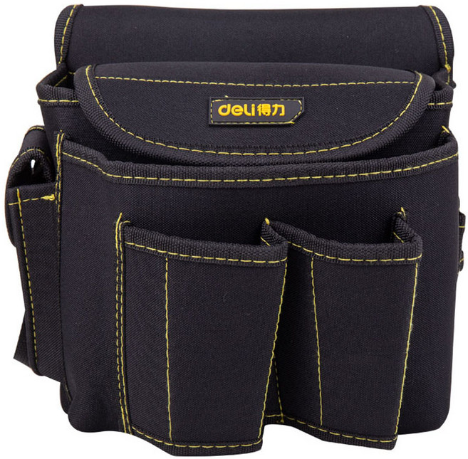 델리툴즈 옥스포드 천 휴대용 다용도 공구 벨트형 툴백 보관 파우치 블랙 DL-P4, 1개