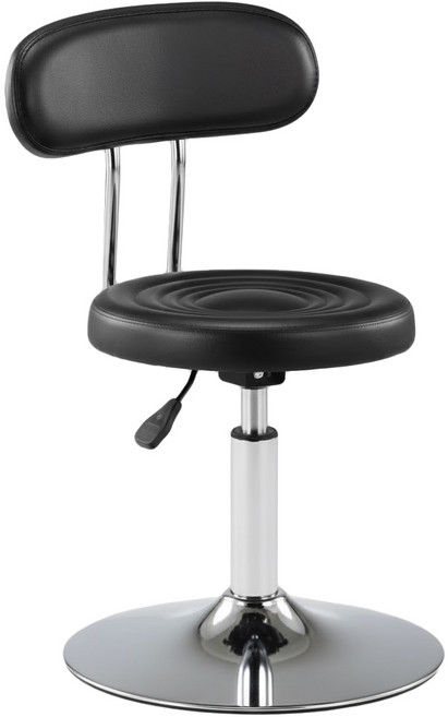 彬彬小舖 高密度海綿可升降靠背美容椅 圓盤款, 黑色, 1個