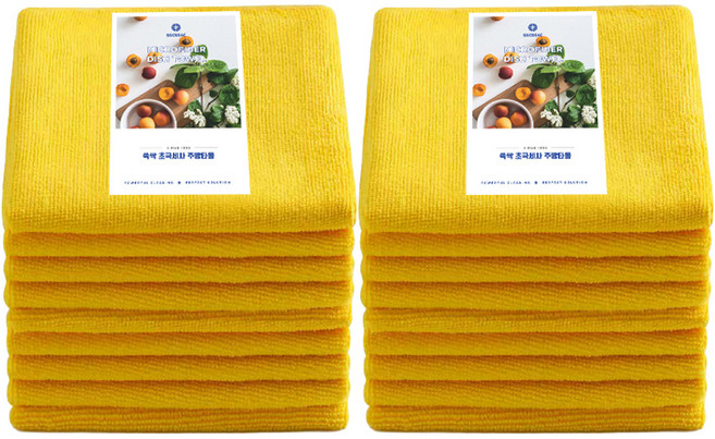 SSCSSAC 만능 극세사 주방행주 옐로우, 18개