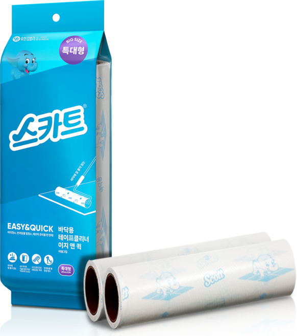스카트 바닥용 테이프 클리너 이지 앤 퀵 특대형 리필, 2개