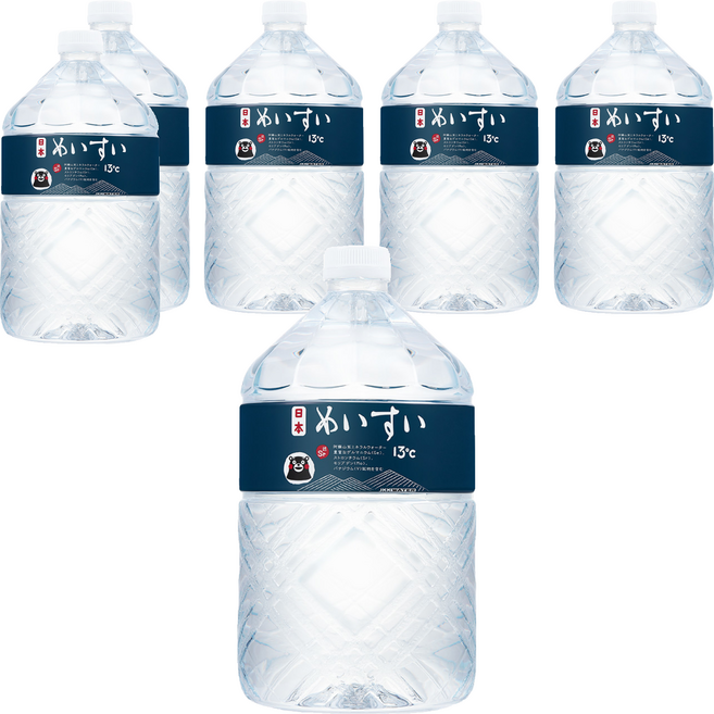 JKKWATER 日本名水13度C 熊本, 6000ml, 6瓶
