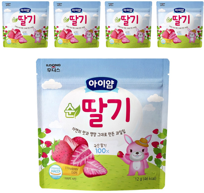 일동후디스 아이얌 동결건조 과일칩, 12g, 5개