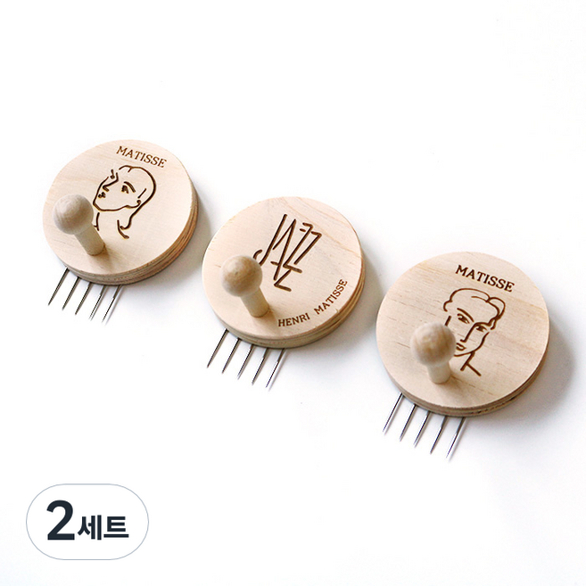 레몬아트 우드 앤 레이저각인 감성 플러스 걸이개 꼭꼬핀형 3종 세트, 마킹A, 2세트