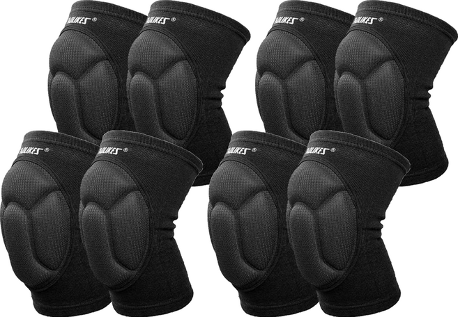 AOLIKES 奧力克斯 加墊防撞護膝 厚度2cm, 黑色, 4雙