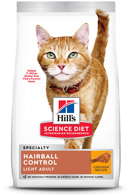 힐스사이언스다이어트 어덜트 고양이 기능성 사료, 헤어볼, 3.17kg, 1개