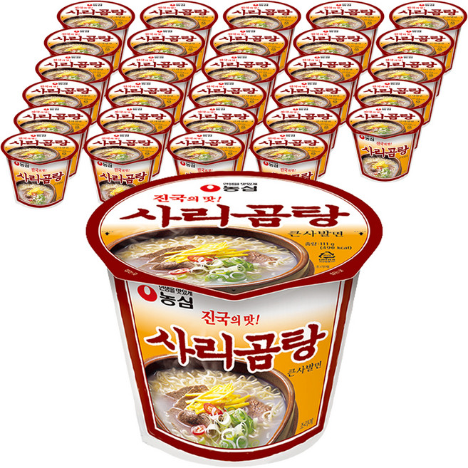 농심 사리곰탕 큰사발면 111g, 32개