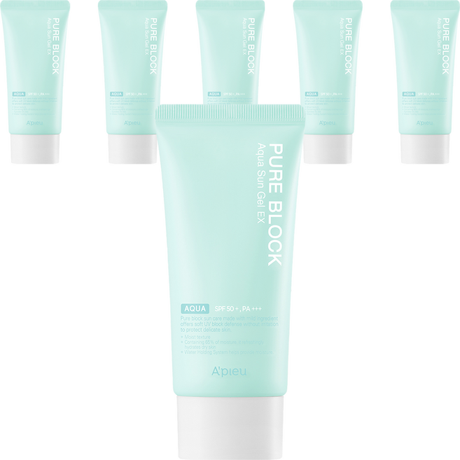 어퓨 퓨어 블록 아쿠아 선젤 이엑스 SPF50+ PA+++, 50ml, 6개