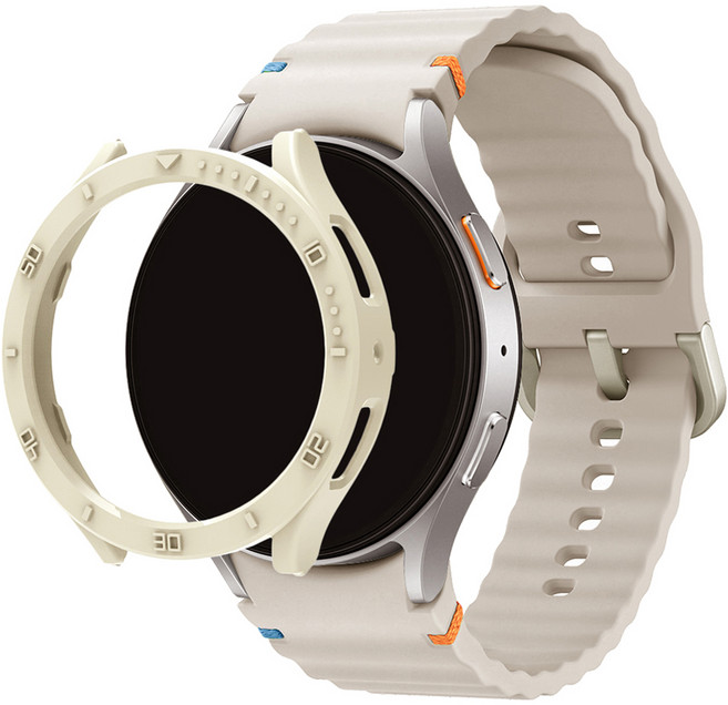 스페이스쉴드 갤럭시 워치 호환 베젤링 범퍼 케이스, 베이지, 1개