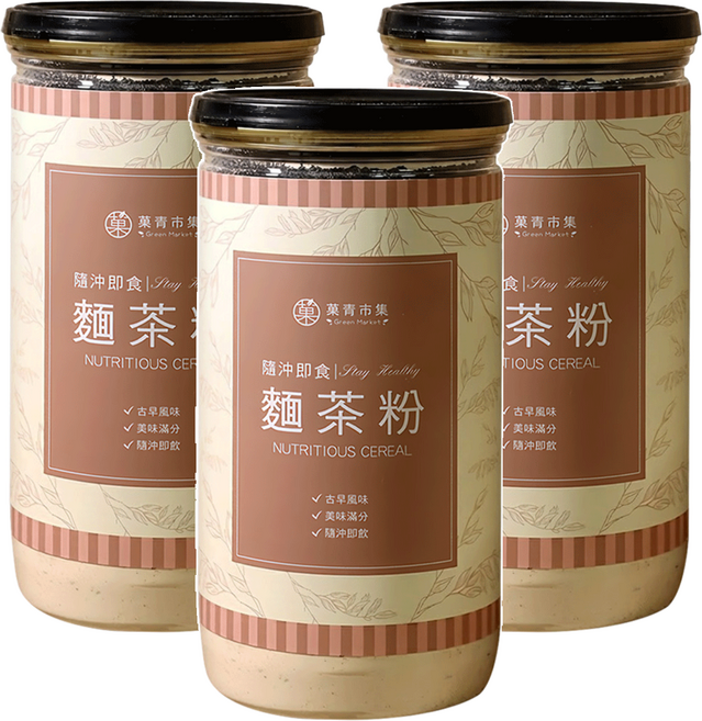 GreenMarket 菓青市集 古早味麵茶粉, 400g, 3罐