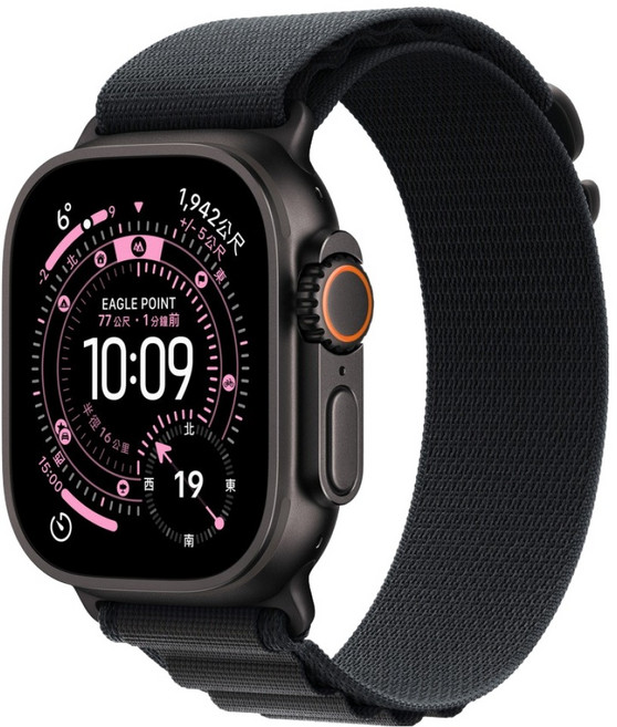 Apple 2025 Apple Watch Ultra3 鈦金屬, GPS + 行動網路, 黑色 + M黑色高山錶環, 49mm