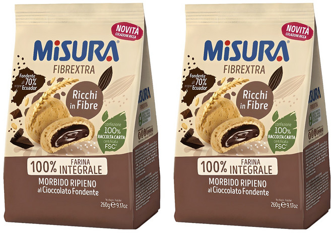 MiSURA 巧克力全麥餅乾, 2套, 260g