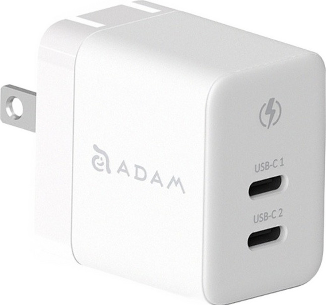 ADAM elements 亞果元素 OMNIA X35C GaN 雙孔智慧分流迷你快速電源供應器 35W, 白色, 1個