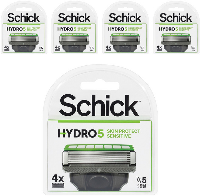 쉬크 하이드로 5 스킨프로텍트 센서티브 면도날, 4개입, 5개