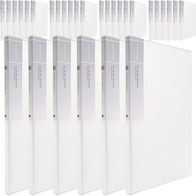 희망사무포인트 내지 고정형 내추럴 크리어 화일 10매, 흰색, 30개입