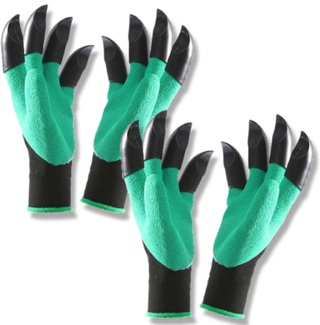 마하비 갈고리 호미 원예 장갑 양손 세트 그린, 2세트