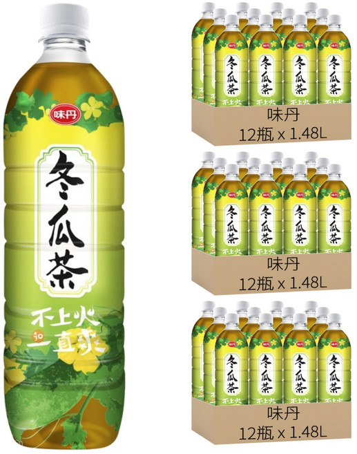 味丹 冬瓜茶, 1480ml, 36瓶