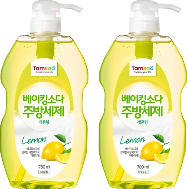 Tamsaa 小蘇打蔬果碗盤洗潔精 檸檬香, 780ml, 2瓶