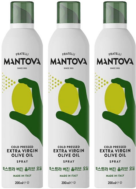 만토바 엑스트라버진 올리브오일 스프레이, 200ml, 3개