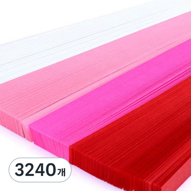 앞날창창 칼라 별접기 색종이 레드, 3240개, 4색