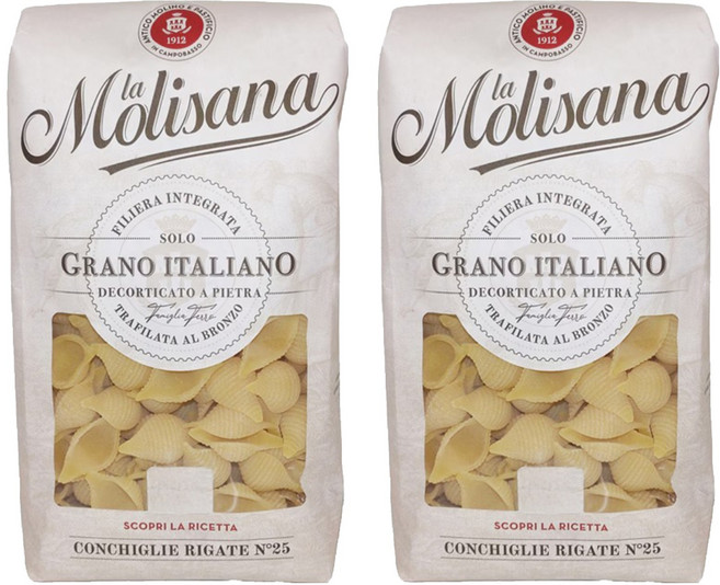 la Molisana 茉莉 石臼碾磨 義大利貝殼麵 n25, 500g, 2包