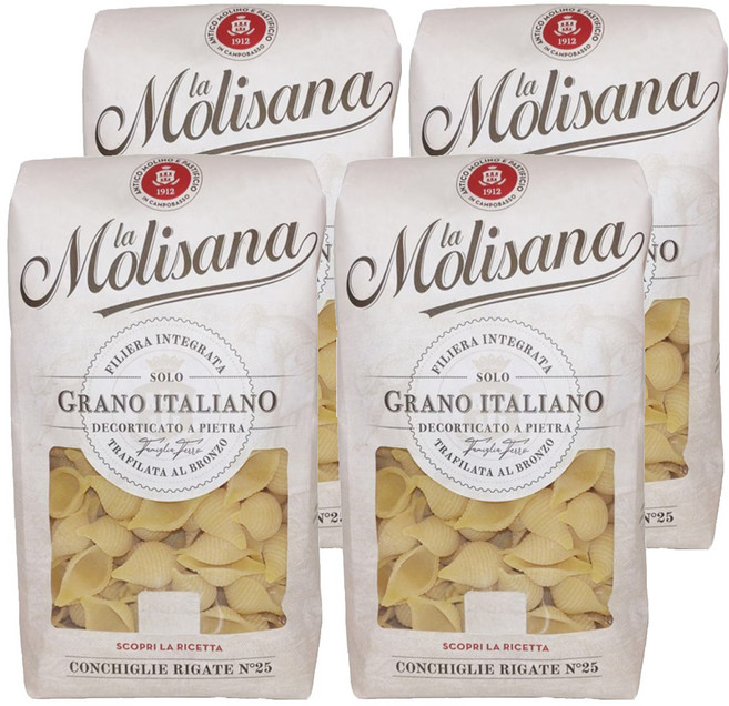 la Molisana 茉莉 石臼碾磨 義大利貝殼麵 n25, 500g, 4包