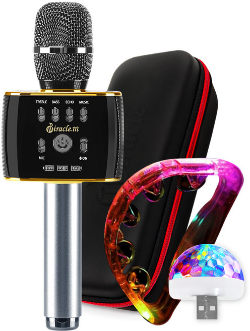 미라클엠 블루투스마이크 + 미러볼 + 파우치 + 탬버린 랜덤 발송, M70 플러스