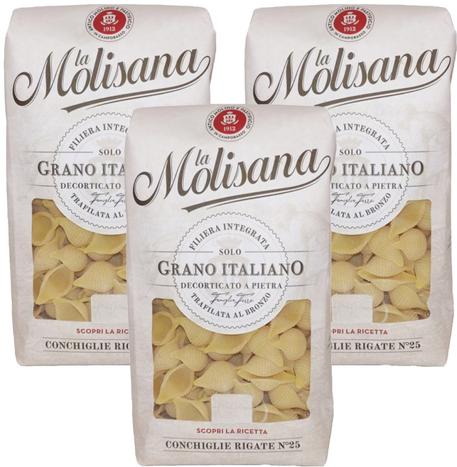 la Molisana 茉莉 石臼碾磨 義大利貝殼麵 n25, 500g, 3包