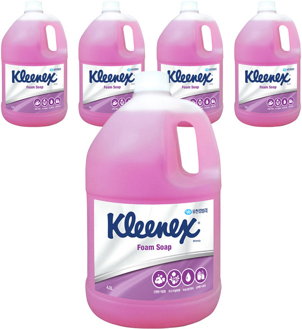 크리넥스 폼솝 핸드워시 로즈라일락향, 4L, 5개