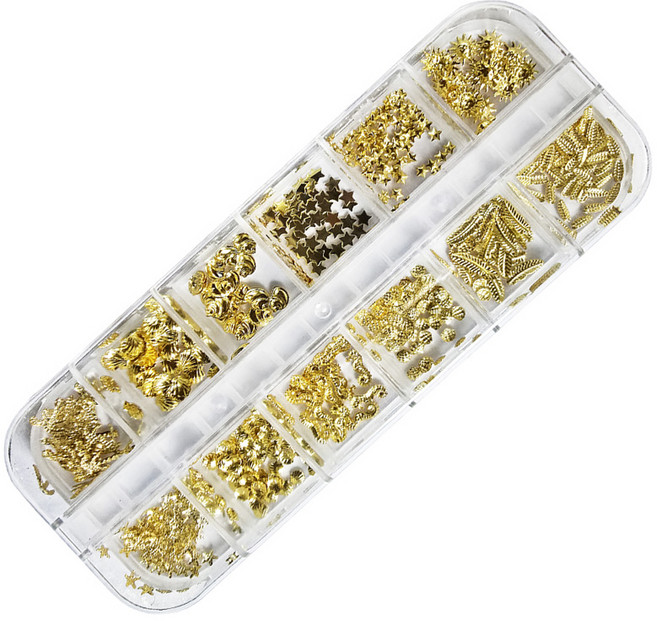 테네져 여름 바다생물 네일데코 세트, 골드, 1개