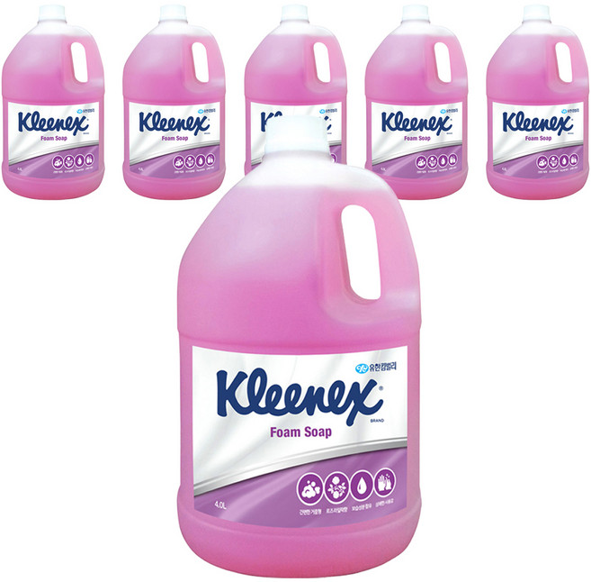 크리넥스 폼솝 핸드워시 로즈라일락향, 4L, 6개