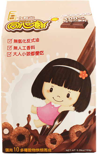 一口田 十榖米同心餅 巧克力, 150g, 1袋