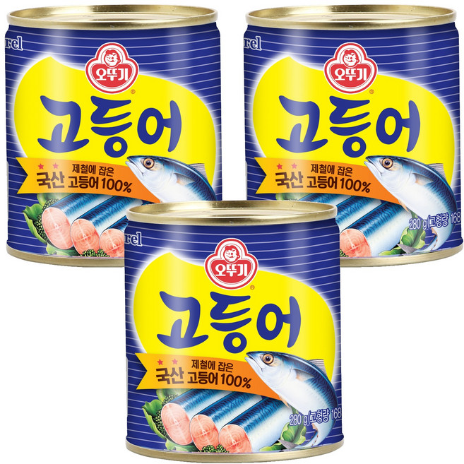 오뚜기 고등어, 3개, 280g