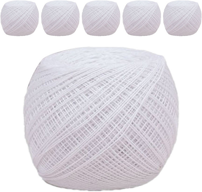 타조 구정 순면 40수 뜨개실, 101 화이트, 6개