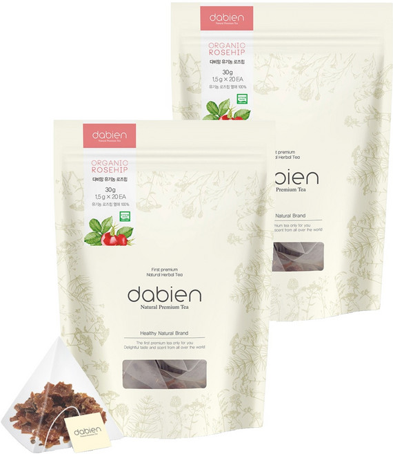 다비앙 유기농 로즈힙 티백, 1.5g, 20개입, 2개