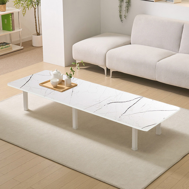 아이캔컴퍼니 국내생산 모모 폴딩 좌식 테이블 4단 높이조절 고객직접설치, 스톤마블