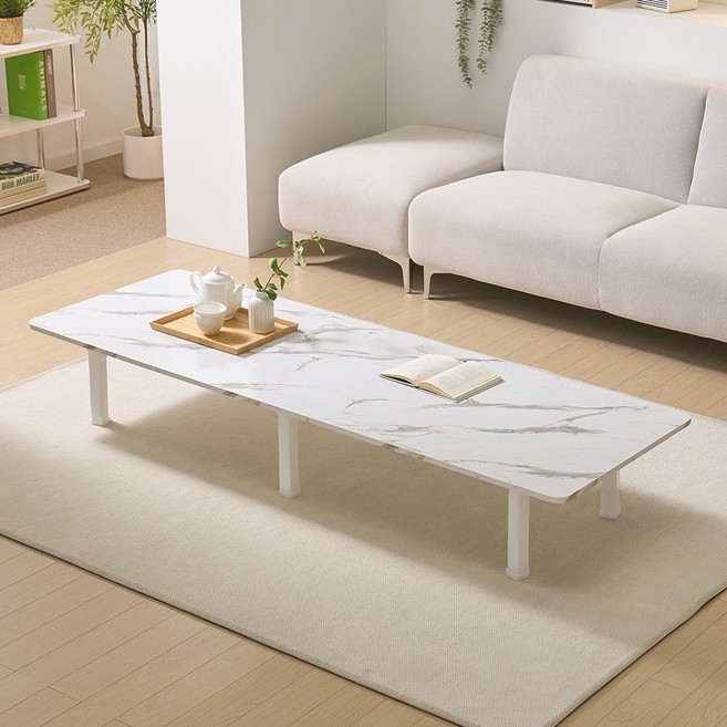 아이캔컴퍼니 국내생산 모모 폴딩 좌식 테이블 4단 높이조절 고객직접설치, 마블