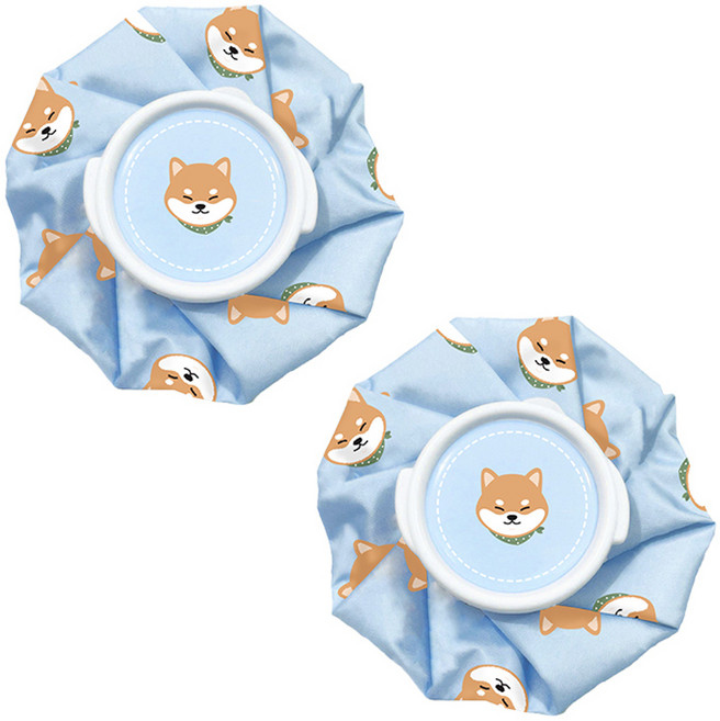 일상나눔 시바견 냉온 얼음주머니 스카이 14 x 15 cm 2p, 1개