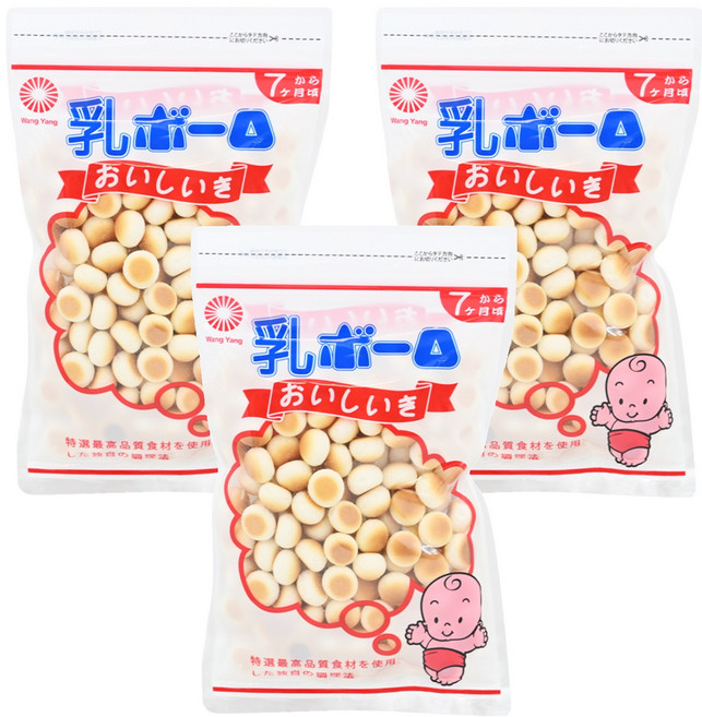 旺揚 乳兒蛋酥 7個月以上, 牛奶, 90g, 3包