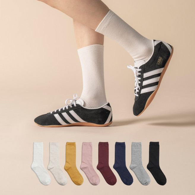 삭피엔스 여성용 프리미엄 롱롱 골지 장목 양말 8켤레