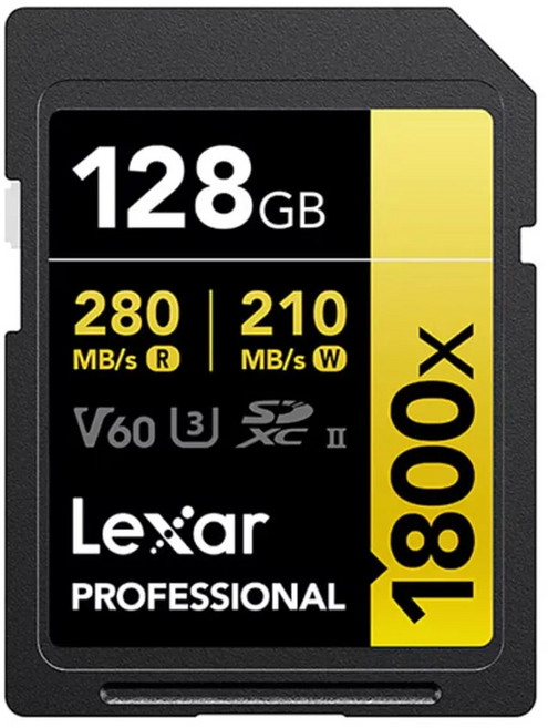 Lexar 雷克沙 Professional SDXC 1800X V60 UHS-II 記憶卡, 128GB, 1個