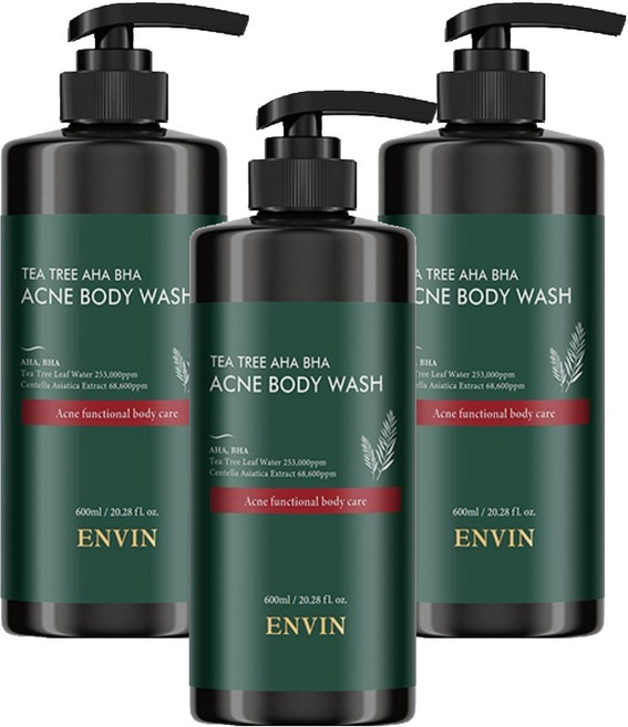 앙방 티트리 약산성 아하 바하 아크네 바디워시, 600ml, 3개